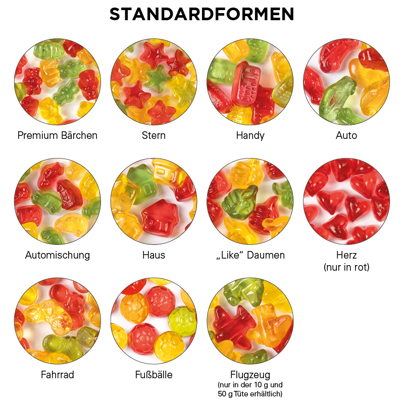 Minitüte,15 g, Folie weiß, Trolli Premium Bärchen,