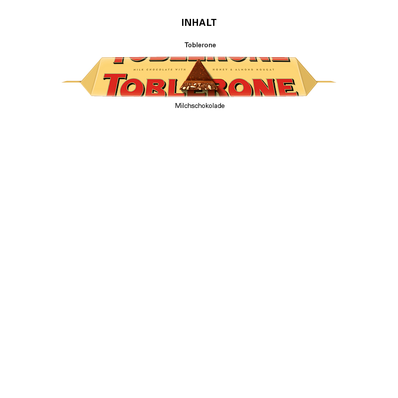 Werbedreieck Long, Toblerone Riegel 35 g