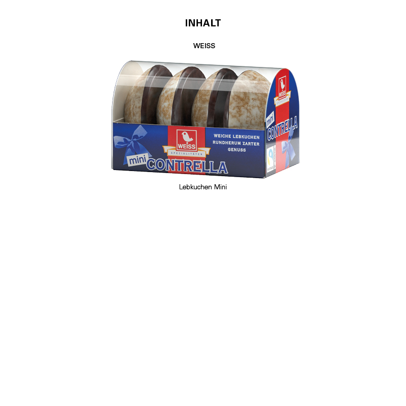 Lebkuchen Haus, WEISS 4er Lebkuchen Mini