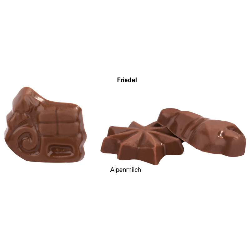 Classic Wand Adventskalender, Graspapier, Querformat, Blister gefüllt, Friedel Vollmilch-Schokotäfelchen