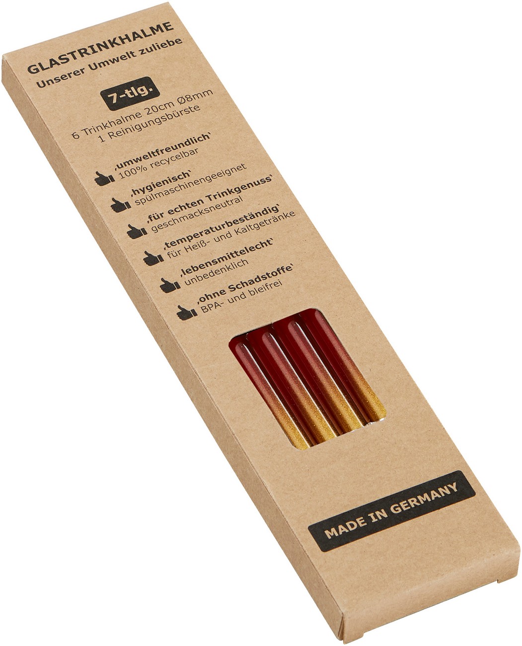 6er-Set farbige Halme + Bürste