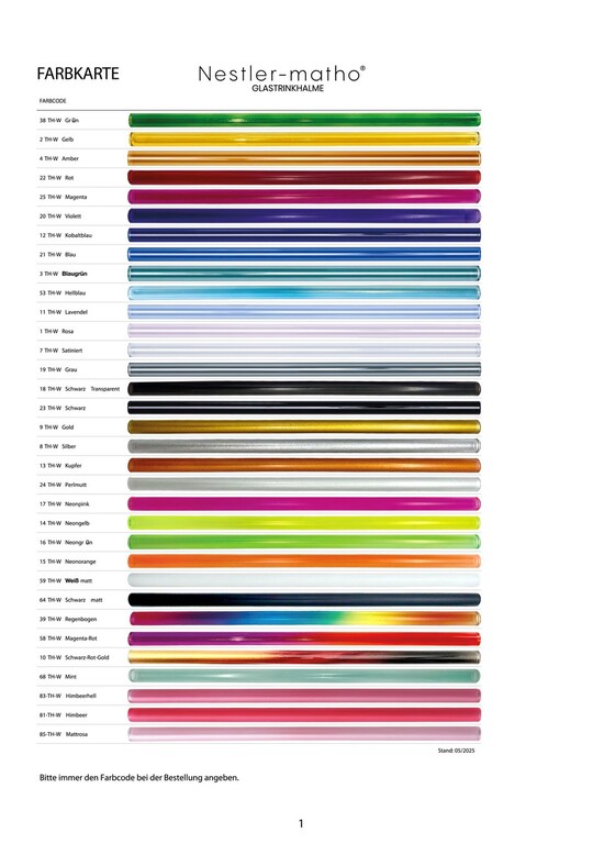 6er-Set farbige Halme + Bürste