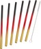 6er-Set farbige Halme + Bürste