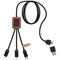 SCX.design C38 40W 5-in-1 Ladekabel aus rPET in quadratischem Bambusgehäuse mit Leuchtlogo