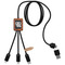 SCX.design C38 40W 5-in-1 Ladekabel aus rPET in quadratischem Bambusgehäuse mit Leuchtlogo