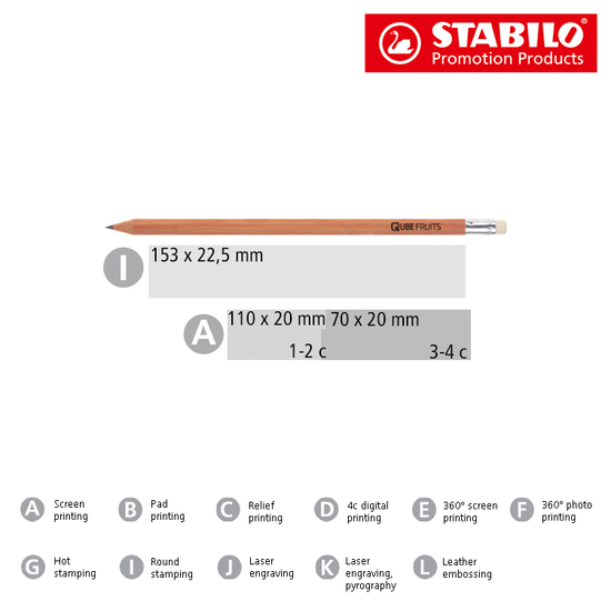 STABILO Grafitstift natur mit Radiergummi