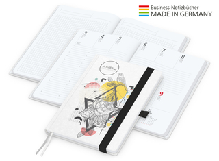 Buchkalender Match-Hybrid White Bestseller A4, Natura individuell, schwarz