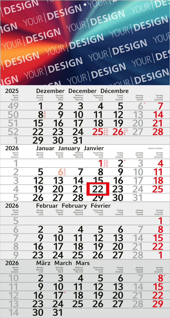 4-Monatskalender Budget 4 Bestseller (Einblatt)