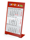 Tischkalender Desktop 3 Color Bestseller, 1 Jahr, rot
