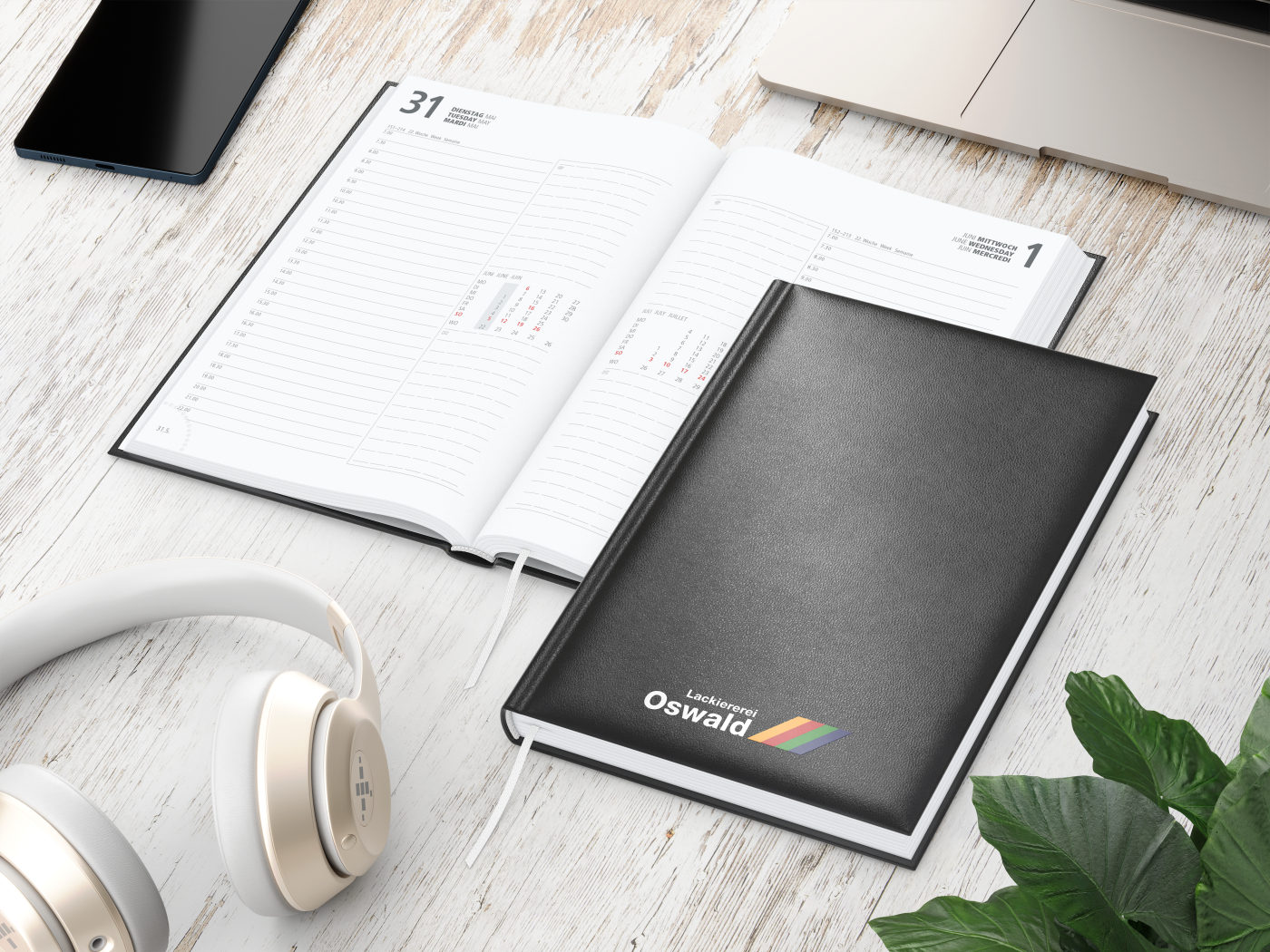 Buchkalender Image Bestseller inkl. Siebdruck-Digital, schwarz