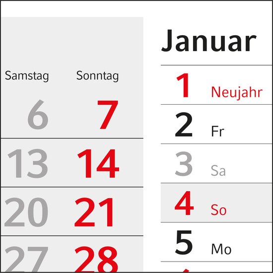 4-Monatskalender Konzept 4 Post Bestseller (Einblatt)
