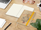 Notizbuch Match-Book Creme Bestseller, A5, Natura, braun-individuell, gelb