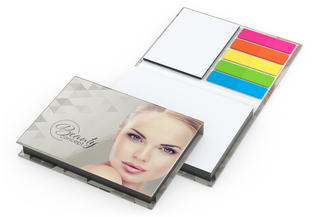 Haftnotiz-Set Prag Bookcover White Bestseller, gloss-individuell, Farbschnitt schwarz