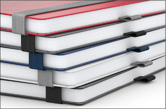 Notizbuch Vision-Book White Bestseller, A5, schwarz inkl. Prägung schwarz-glänzend