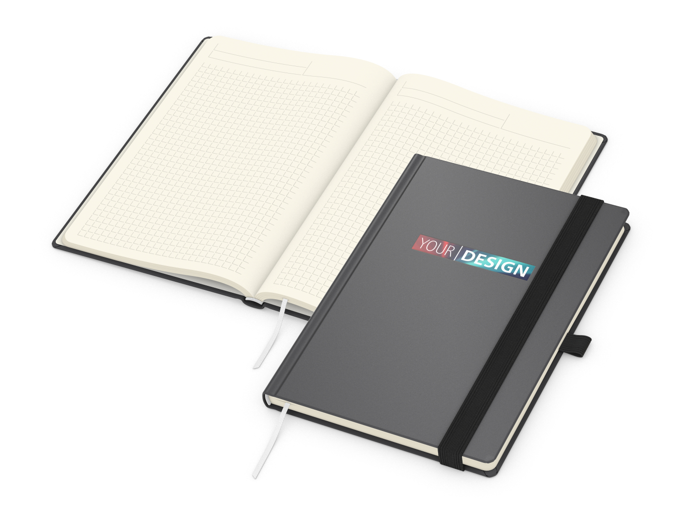 Notizbuch Vision-Book Creme Bestseller, A5, anthrazit