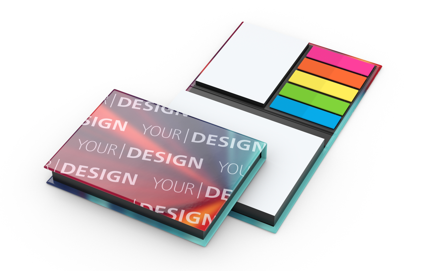 Haftnotiz-Set Wien Bookcover White Bestseller, gloss-individuell, Farbschnitt schwarz