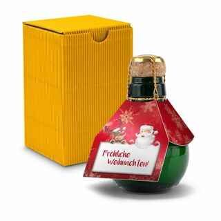 Origineller Sekt Fröhliche Weihnachten - Karton Gelb, 125 ml 2K1358i1