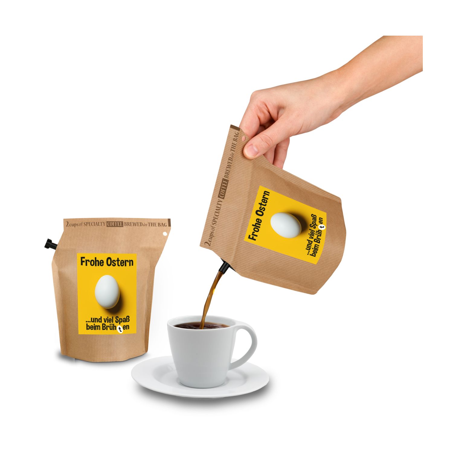 Geschenkartikel / Präsentartikel: Oster-Kaffee - Brüh(t)en 2K1624a