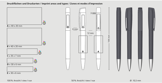 Klio-Eterna - Turnus softgrip Ms USB 2.0 - Drehkugelschreiber mit integriertem USB-Stick