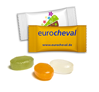 Bonbons im Flowpack 3 g Pfefferminz Standard-Folie weiß