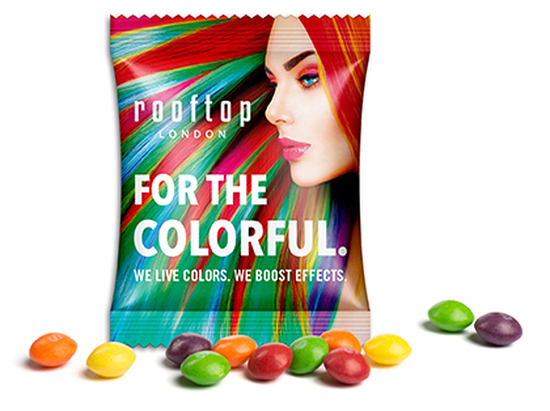 Skittles im Werbetütchen 10 g  Standard-Folie transparent