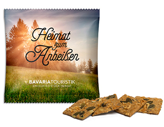 Vollkorn Snack im Werbetütchen 11 g Käse-Kürbiskern Standard-Folie transparent