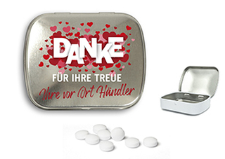 Mini Nostalgiedose 20 g Traubenzuckertabletten blank