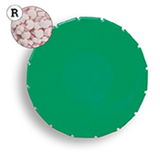Super Mini Clic Clac Box 12 g Erdbeerdragees Herzform PMS Green C