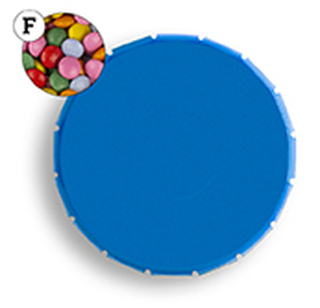 Super Mini Clic Clac Box 12 g Schokolinsen PMS Process Blue