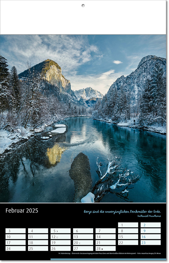 Kalender "Emotion" im Format 24 x 37,5 cm, mit Fälzel