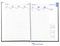 Wochenkalender "Business D" im Format 17,2 x 24 cm, deutsches Kalendarium Grau/Blau mit Leseband, 144 Seiten Fadenheftung, Eckenperforation, Einband Magic rot