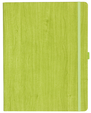 Notizbuch Style Large im Format 19x25cm, Inhalt blanco, Einband Woody in der Farbe Lime