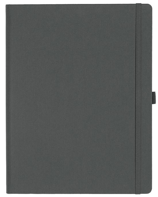 Notizbuch Style Large im Format 19x25cm, Inhalt kariert, Einband Fancy in der Farbe Graphite