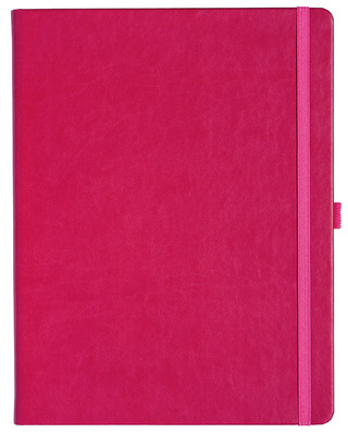 Notizbuch Style Large im Format 19x25cm, Inhalt kariert, Einband Slinky in der Farbe Pink