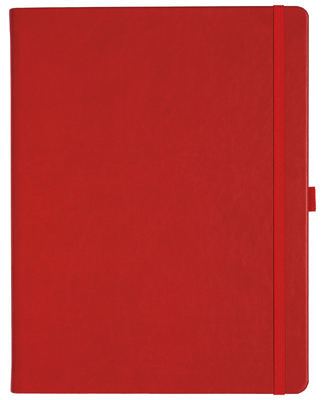 Notizbuch Style Large im Format 19x25cm, Inhalt liniert, Einband Slinky in der Farbe Scarlet