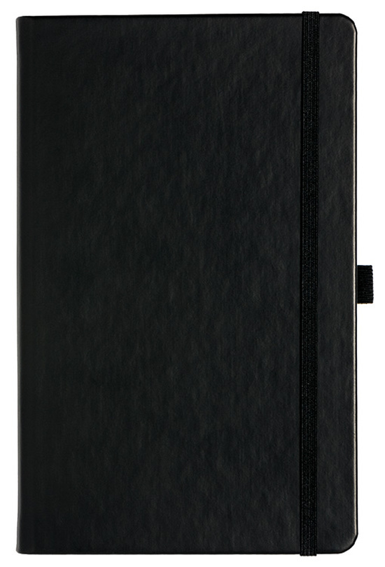 Notizbuch Style Medium im Format 13x21cm, Inhalt liniert, Einband Slinky in der Farbe Black