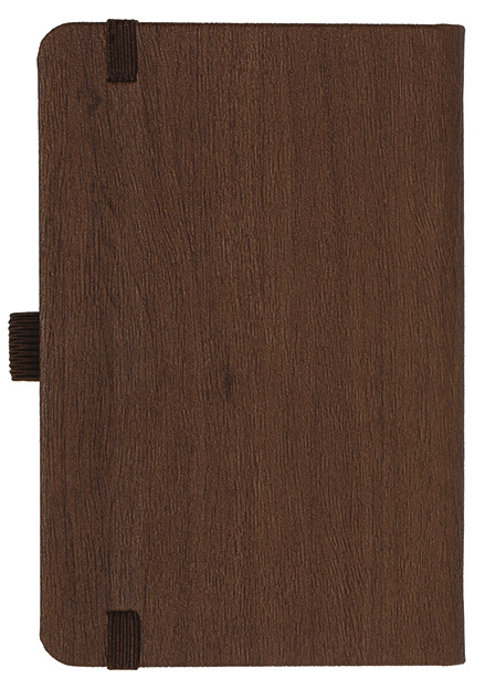 Notizbuch Style Small im Format 9x14cm, Inhalt kariert, Einband Woody in der Farbe Brown