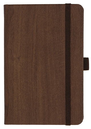 Notizbuch Style Small im Format 9x14cm, Inhalt kariert, Einband Woody in der Farbe Brown