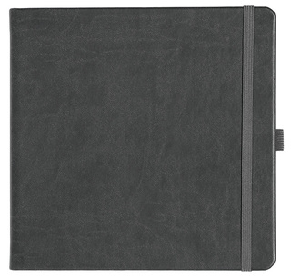 Notizbuch Style Square im Format 17,5x17,5cm, Inhalt blanco, Einband Slinky in der Farbe Dark Grey