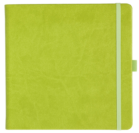 Notizbuch Style Square im Format 17,5x17,5cm, Inhalt blanco, Einband Slinky in der Farbe Lime