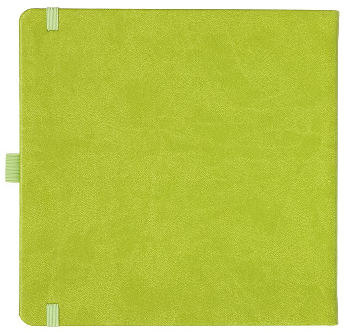 Notizbuch Style Square im Format 17,5x17,5cm, Inhalt kariert, Einband Slinky in der Farbe Lime