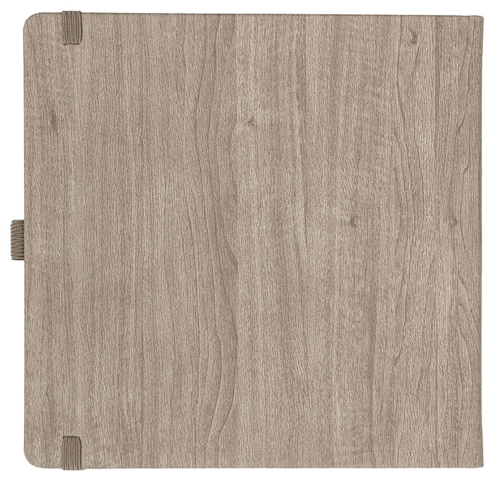 Notizbuch Style Square im Format 17,5x17,5cm, Inhalt kariert, Einband Woody in der Farbe Sludge