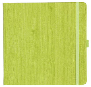 Notizbuch Style Square im Format 17,5x17,5cm, Inhalt liniert, Einband Woody in der Farbe Lime