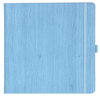 Notizbuch Style Square im Format 17,5x17,5cm, Inhalt liniert, Einband Woody in der Farbe Sky