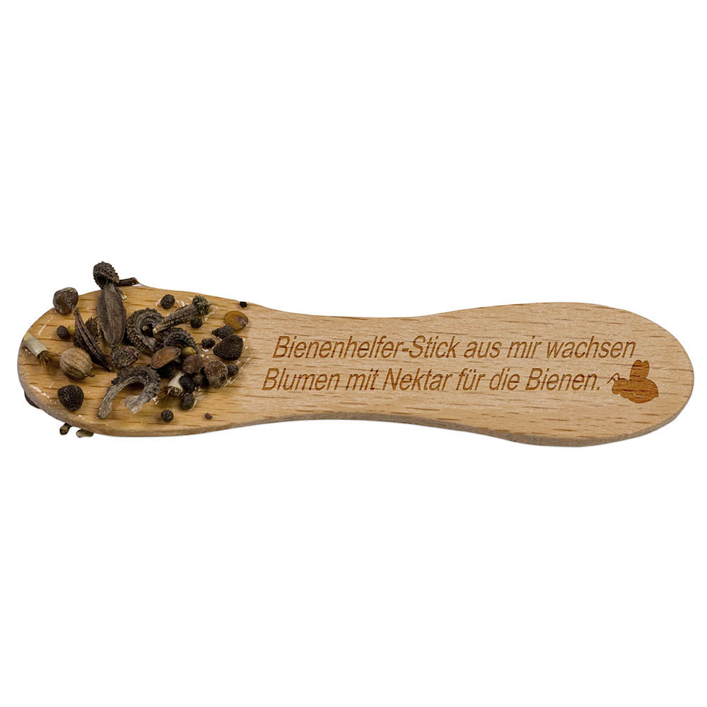 Bienenhelfer-Stick mit Samen - mit Standardgravur