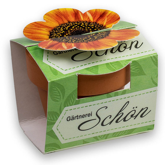 Tontöpfchen-Blume mit Samen - Ringelblume inkl. Tampondruck