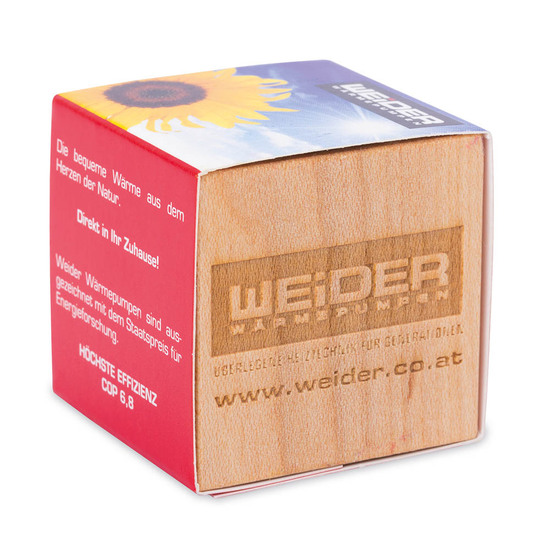 Pflanz-Holz mit Samen (Graspapier-Banderole) - Basilikum, 2 Seiten gelasert
