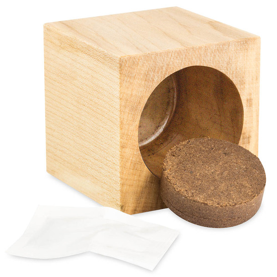 Pflanz-Holz Star-Box mit Samen - Ringelblume, 1 Seite gelasert