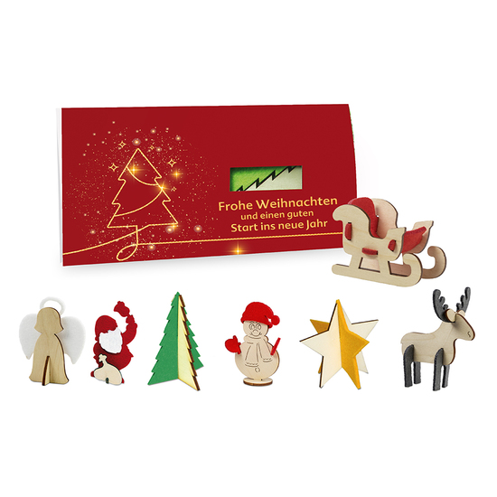 Steckfiguren-Karte Filz - Standardmotiv - Schneemann