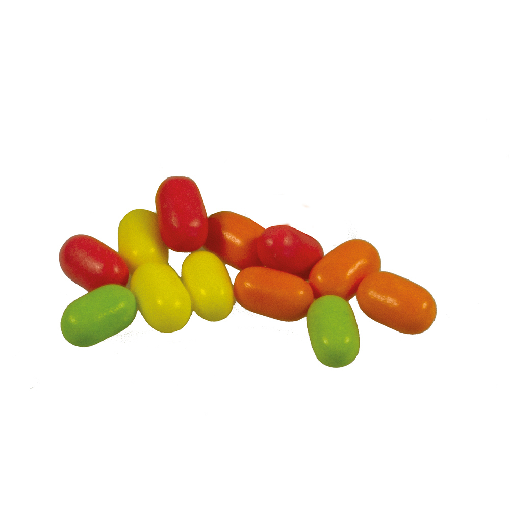 Bunte Fruchtdragees Werbetüte, Inhalt: Bunte Fruchtdragees Kirsche ca. 5 g